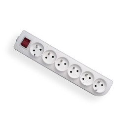 Gniazdo z wyłącznikiem do przedłużacza, 6 gniazd z uziemieniem - GN-60W Elgotech